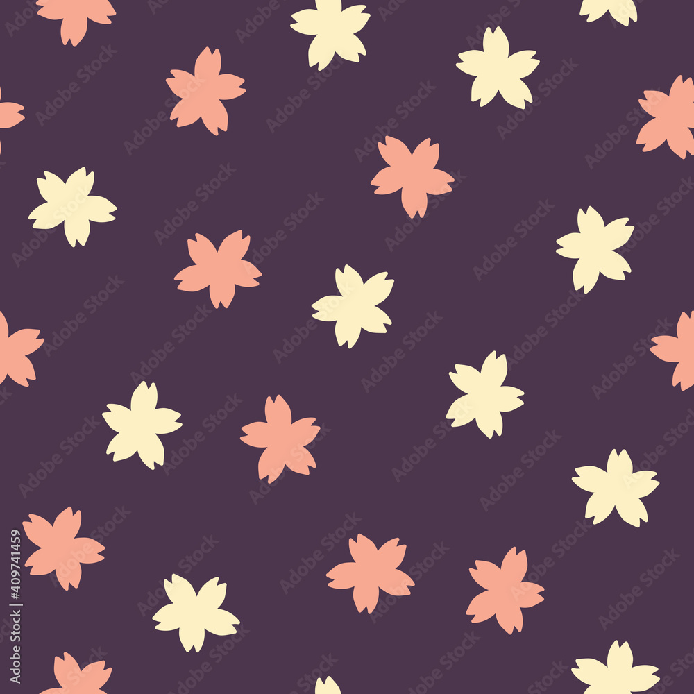 Simple flower doodle repeat pattern design Simple flower doodle repeat pattern design