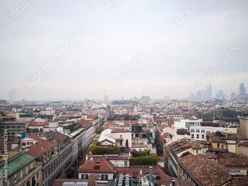 Rare aerial view of Milan, Italy