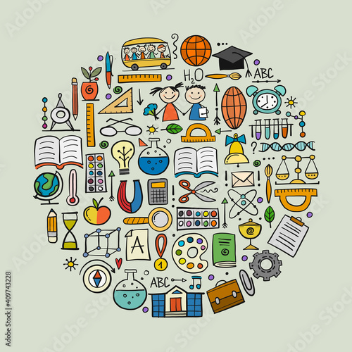 Back to School. Icons set. Art Background for your design