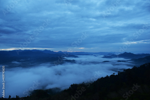 Beautiful Sea of Mist in Betong , Thailand. in morning time © DNM