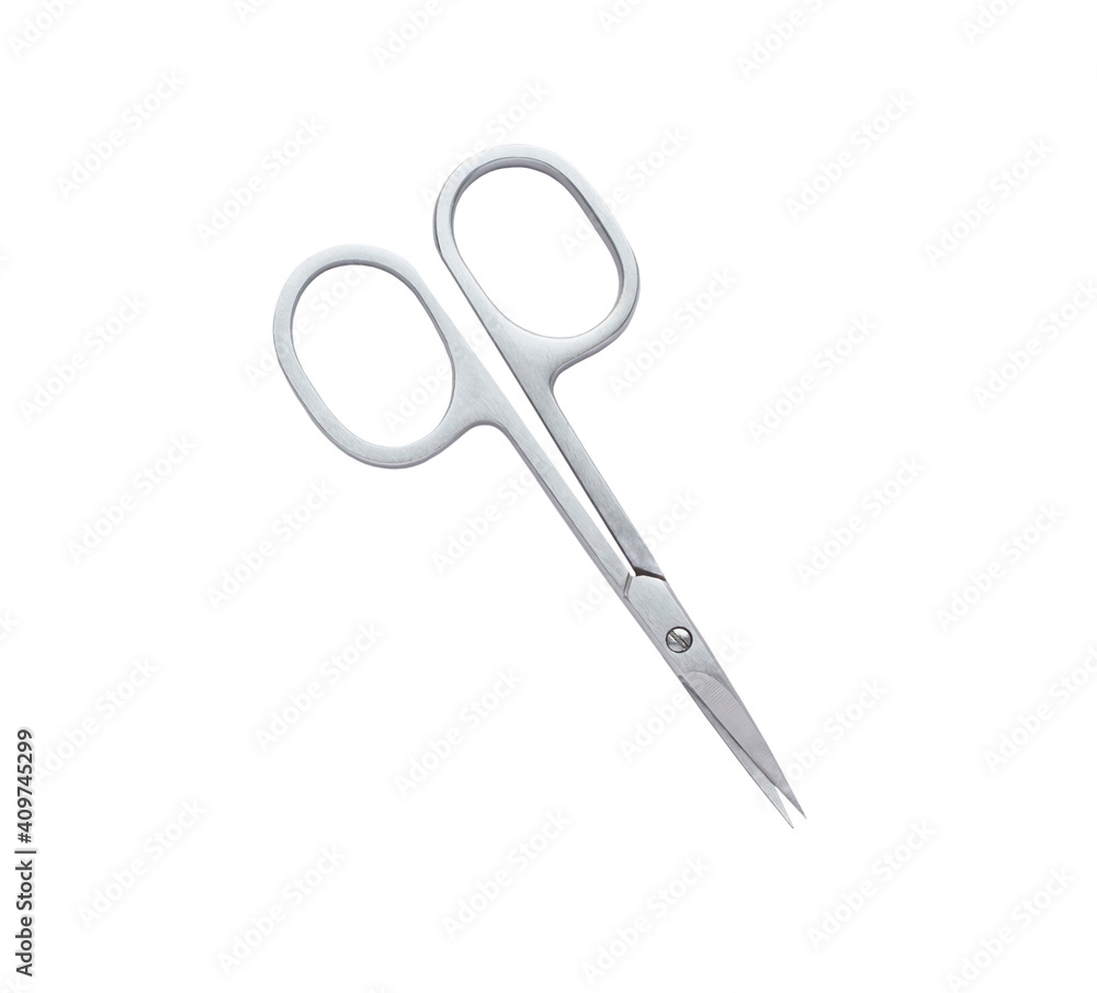 Manicure and pedicure scissors isolated on white background. Manicure and pedicure scissors isolated on white background.