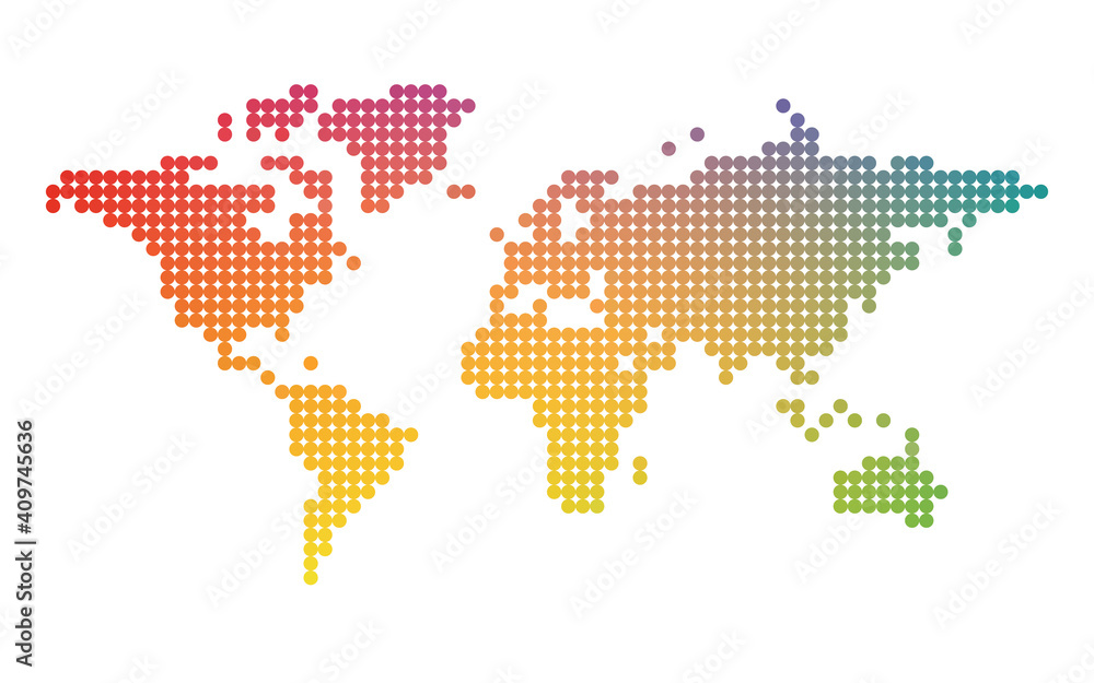 Colorful world map mosaic