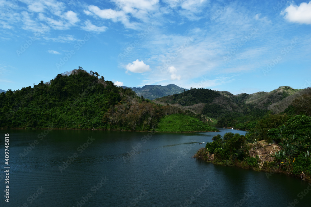 scenery of the reservoir and Bang Lang Dam/Bannang Sata/Yala/Thailand