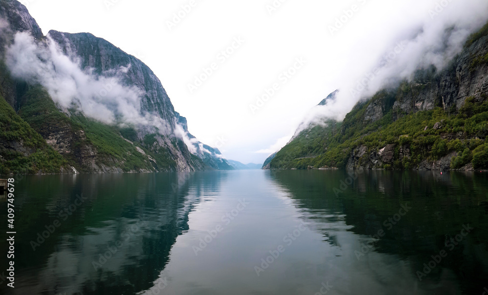 Lysefjord in the mist