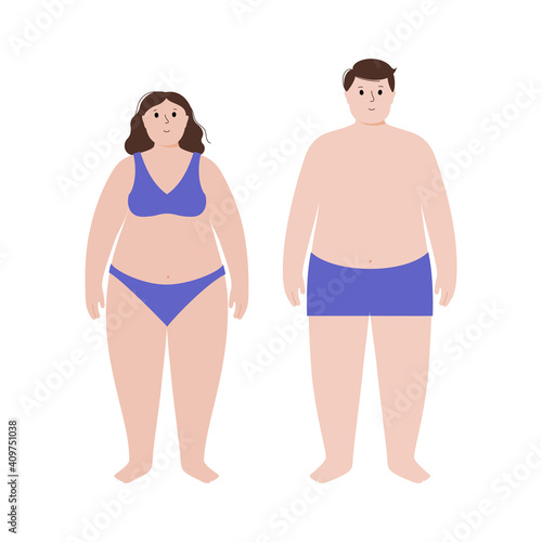Obese woman and man © pikovit
