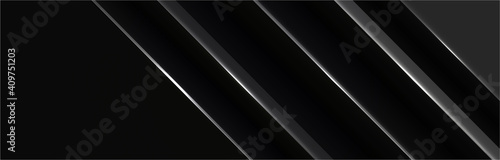 Linear, shiny layers on a black background. Vector background