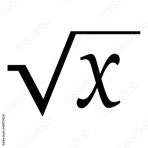 Square root icon, math symbol, vector illustration