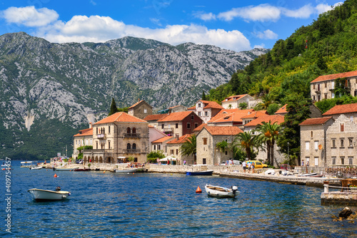 Perast town in Kotor bay, Montenegro