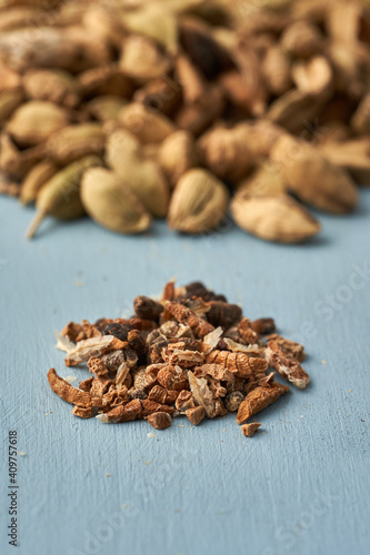 Dried cardamom seeds