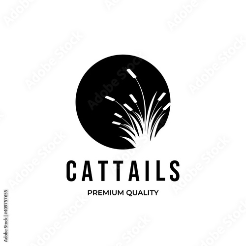 cattails logo design vintage illustration minimalist premium quality