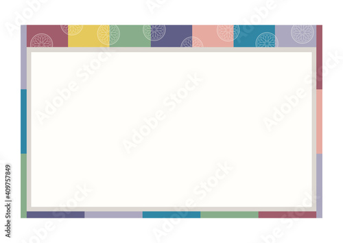 Korean traditional pattern frame board isolated on white background.