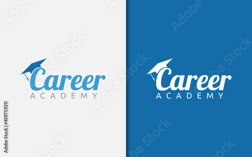 Career Academy Logo Design. Education Logo Graphic Template.