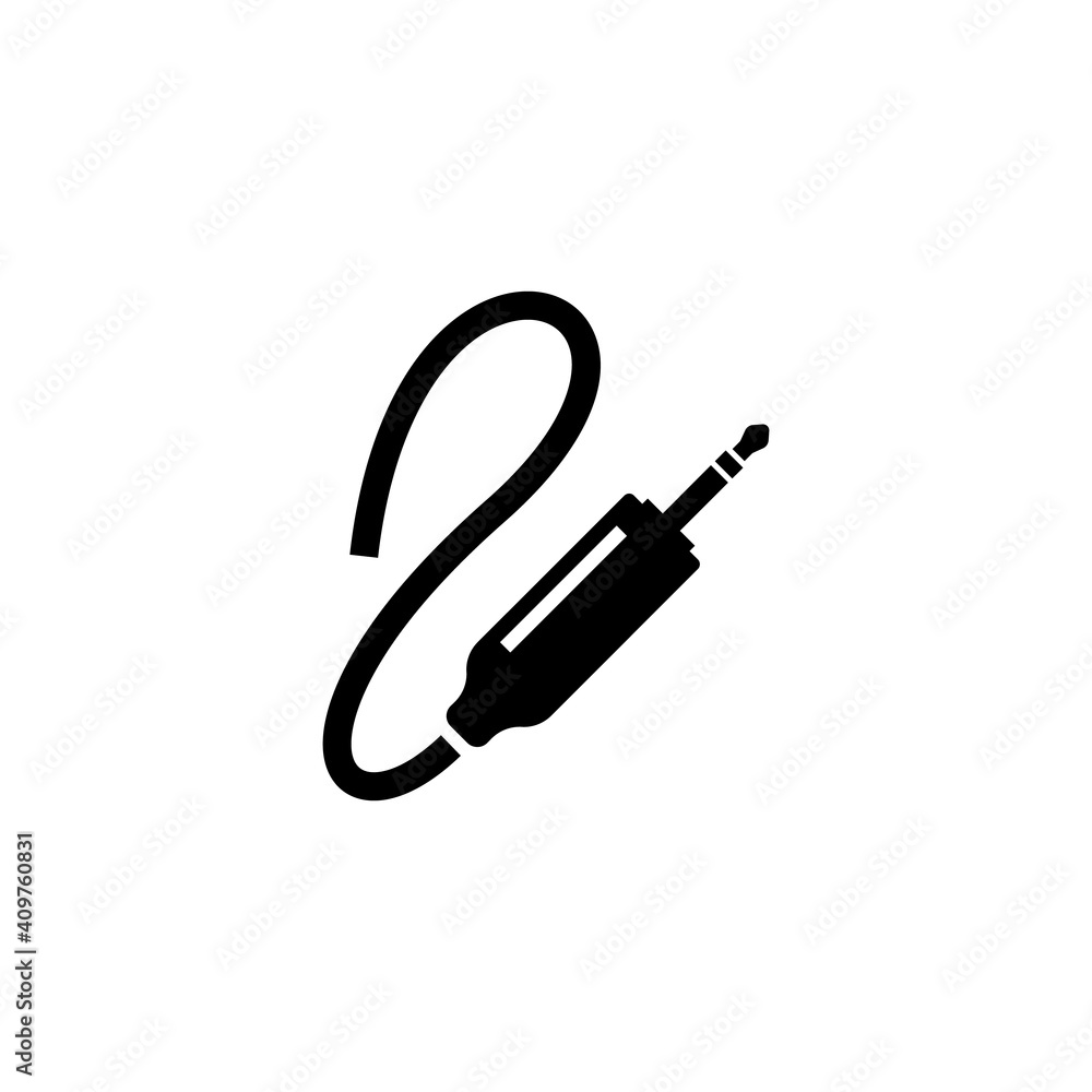 Jack audio input icon. Jack plug, mic, headphone wire symbol. Jack audio input icon. Jack plug, mic, headphone wire symbol.
