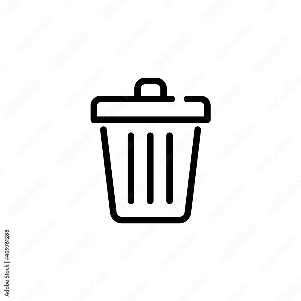 Trash can icon. Recycle bin. Delete or remove symbol for UI design. Trash can icon. Recycle bin. Delete or remove symbol for UI design.