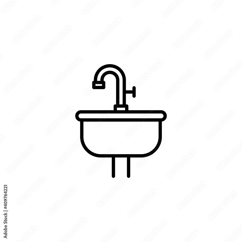 Sink icon. Bathroom, wc, toilet symbol. Vector illustration Sink icon. Bathroom, wc, toilet symbol. Vector illustration