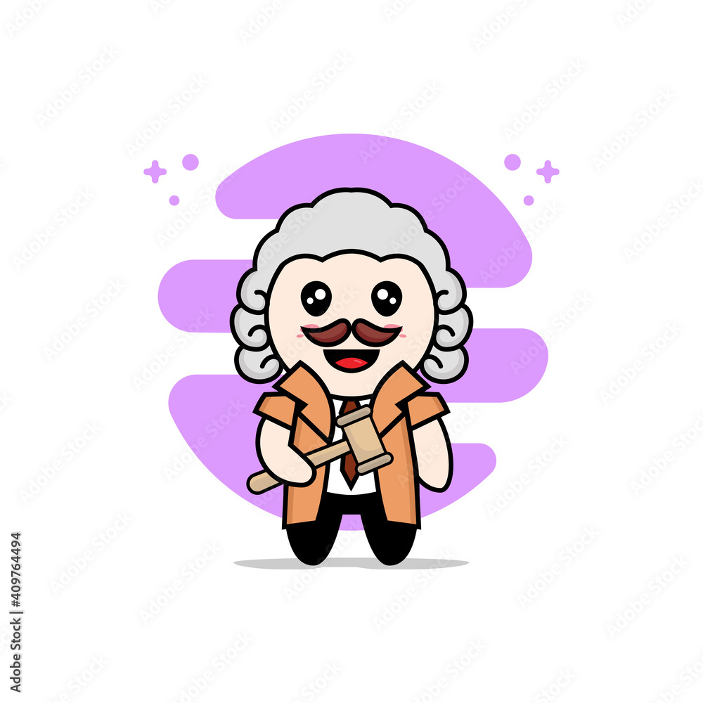 Cute detective character wearing judge costume. Cute detective character wearing judge costume.