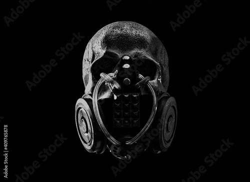 Obraz na plátně Skull in gas mask