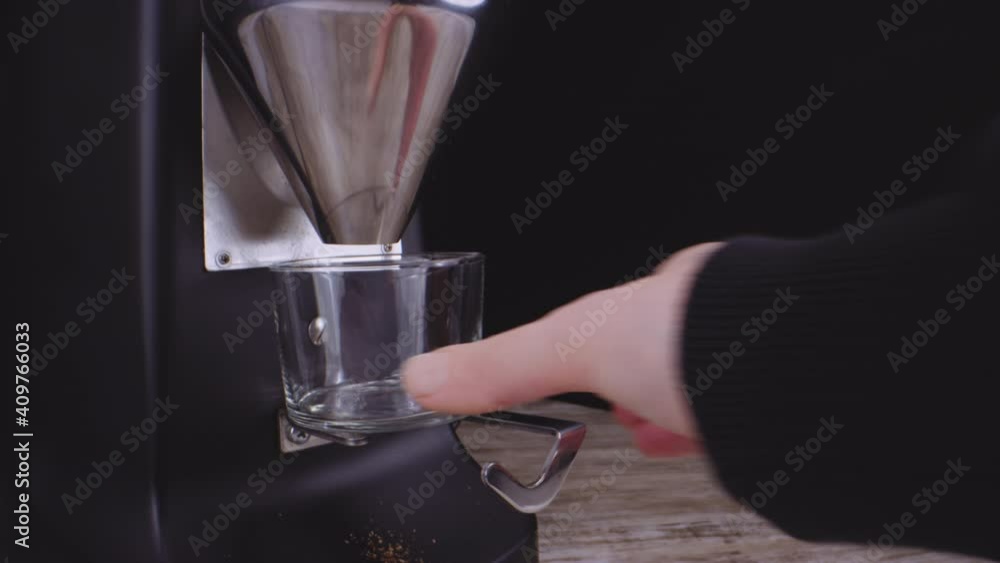 Freshly Ground Coffee From Grinder Freshly Ground Coffee From Grinder