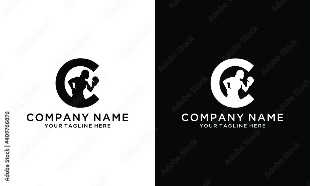 logo c and Kick Boxing and Martial Arts Logo Vector. logo c and Kick Boxing and Martial Arts Logo Vector.