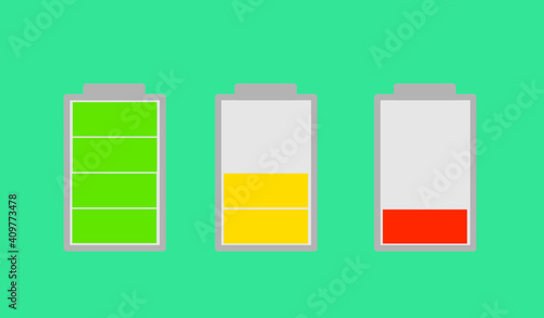 full ,low battery icon vector