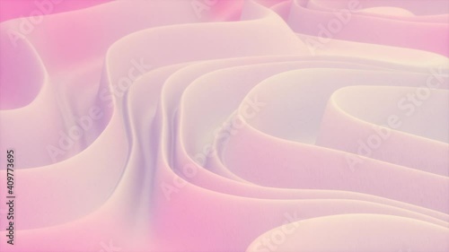 Colorful pink gradient waves of soft cloth