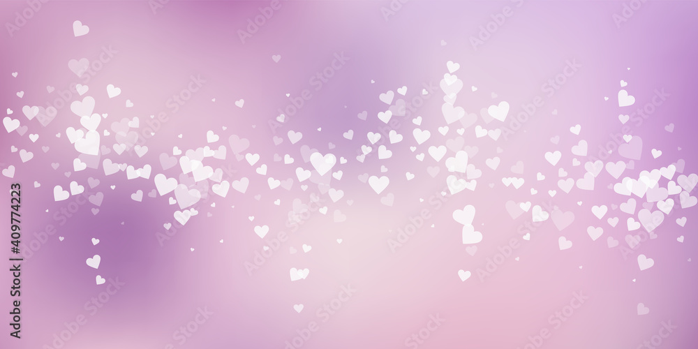 White heart love confettis. Valentine's day fallin White heart love confettis. Valentine's day fallin