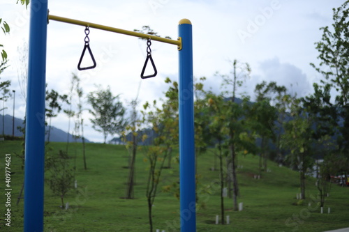 empty swing on a playground