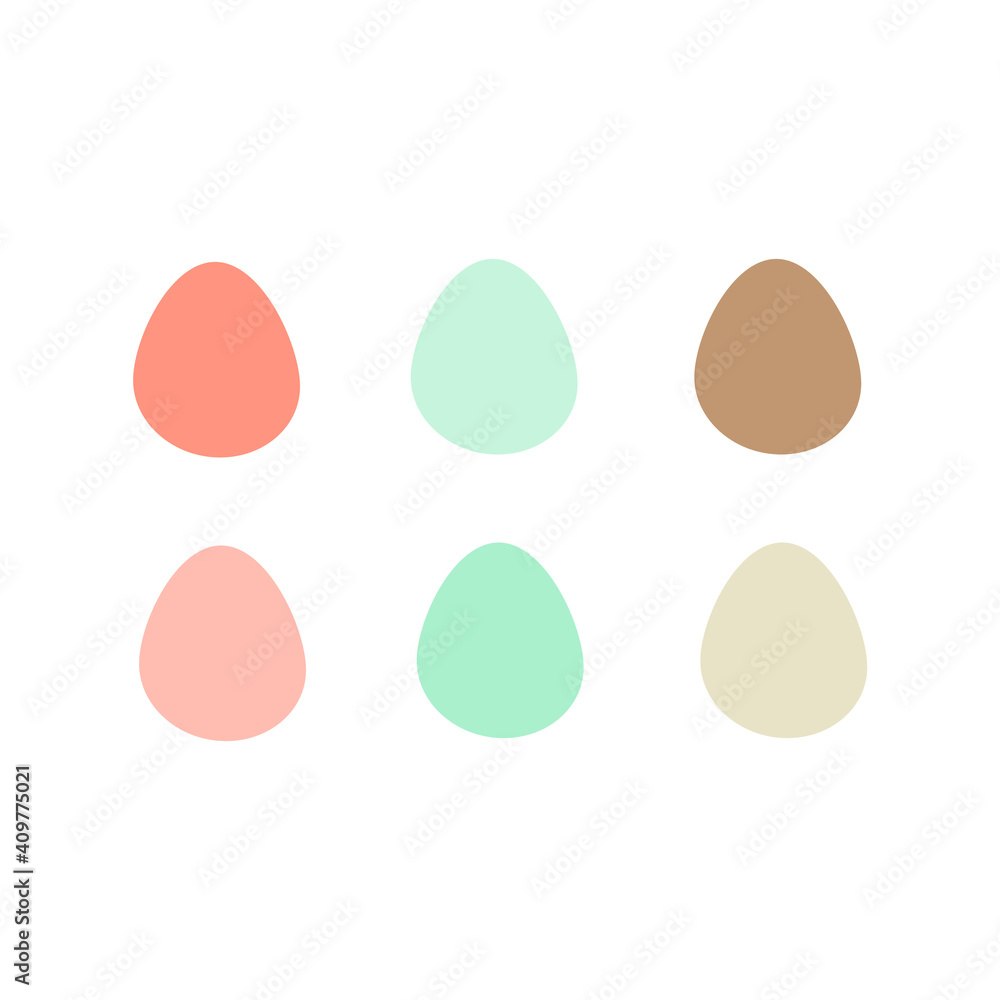 Decorated Easter eggs isolated on white background Vector flat illustration Decorated Easter eggs isolated on white background Vector flat illustration