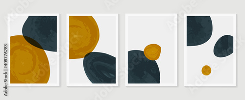 Abstract wall arts vector background collection.  Earth tones Hand drawn organic shape art design for wall framed prints, canvas prints, poster, home decor, cover, wallpaper.
