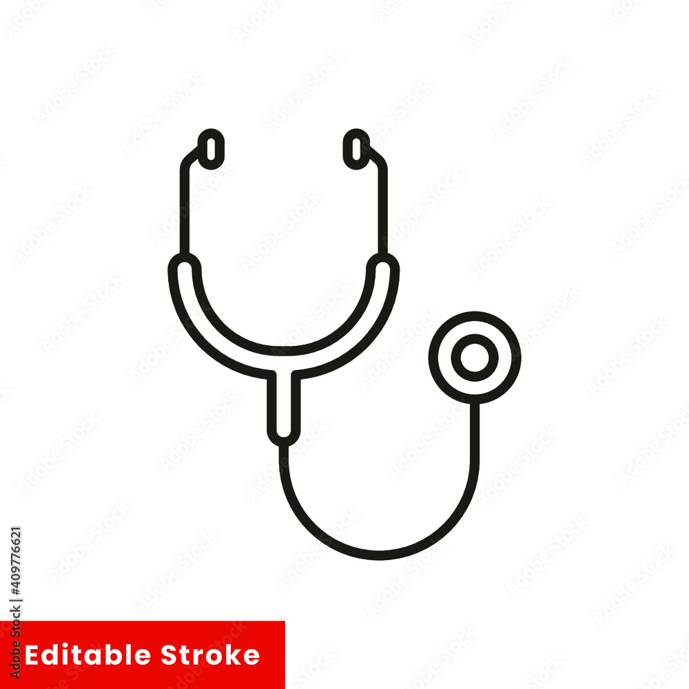 Stethoscope cardio device line style icon vector illustration design. Editable stroke EPS10 Stethoscope cardio device line style icon vector illustration design. Editable stroke EPS10