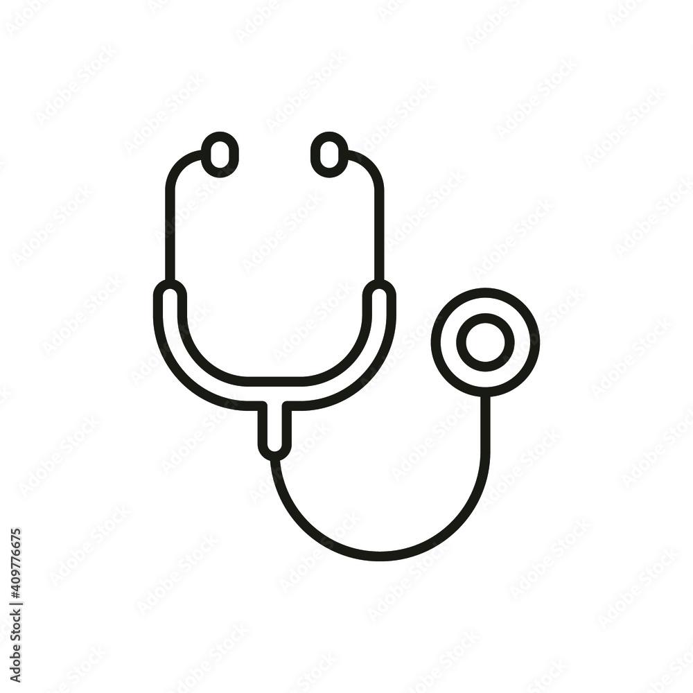 Stethoscope cardio device line style icon vector illustration design. EPS10 Stethoscope cardio device line style icon vector illustration design. EPS10