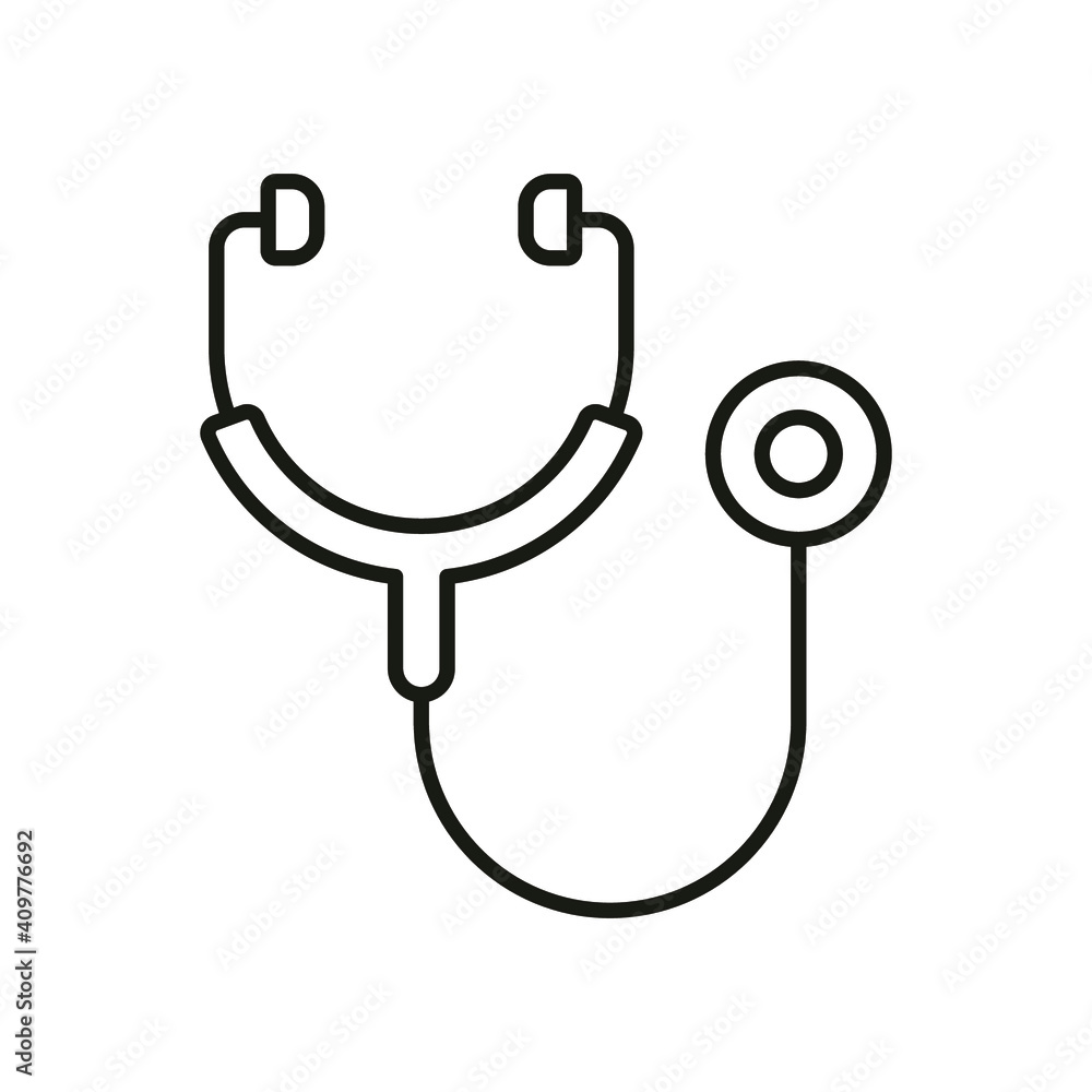 Stethoscope cardio device line style icon vector illustration design. EPS10 Stethoscope cardio device line style icon vector illustration design. EPS10
