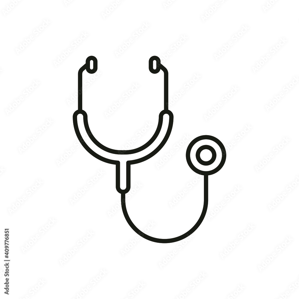 Stethoscope cardio device line style icon vector illustration design. EPS10