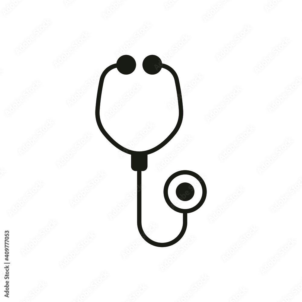 Stethoscope cardio device solid style icon vector illustration design. EPS10 Stethoscope cardio device solid style icon vector illustration design. EPS10