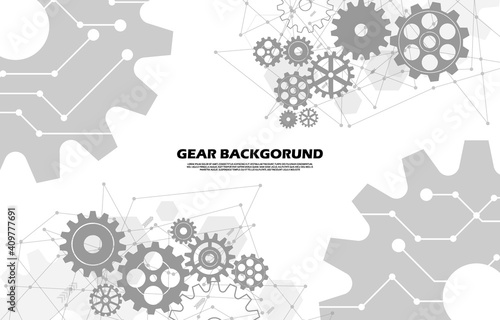Abstract gear symbols pattern Hi-tech Technology background EP.13.