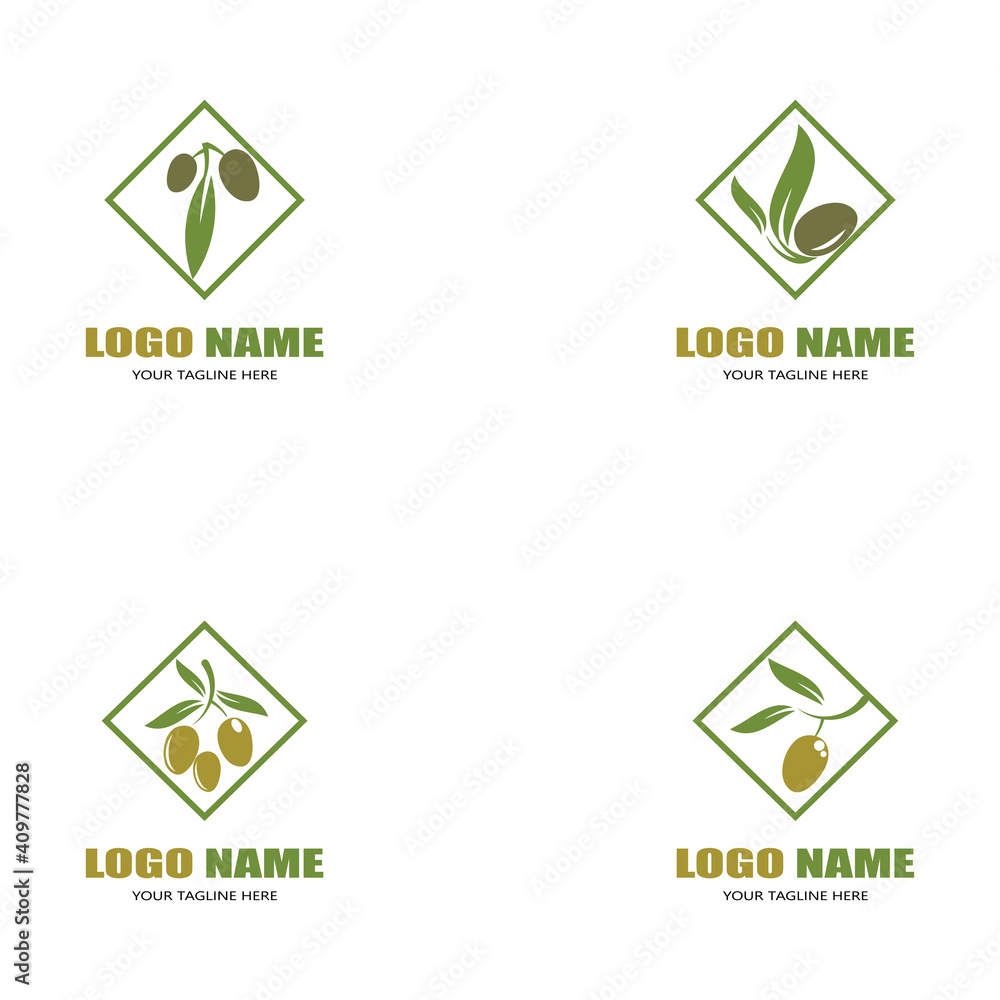 Naklejka premium Set olive icon vector illustration design template