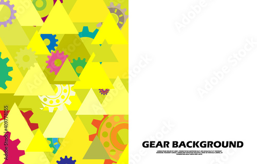 Abstract gear wheel pattern on a colorful technology square background EP.8.