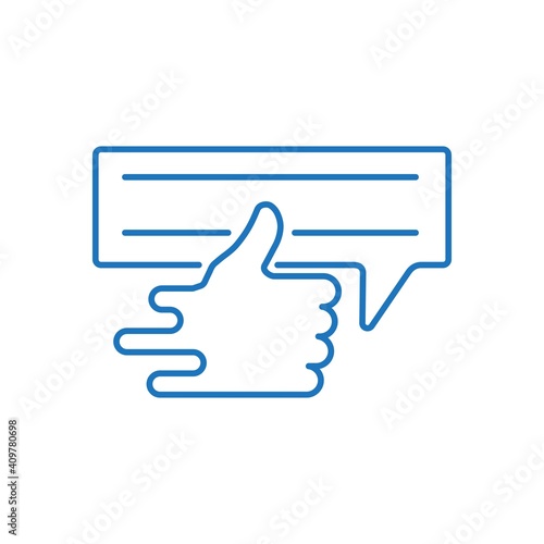 Message and Approval sign. Fast Positive Feedback Vector Linear Icon Isolated