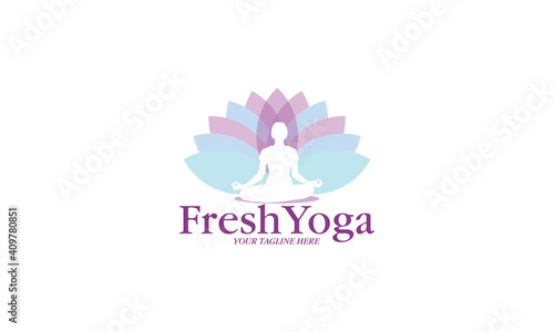Yoga woman vector logo for yoga coaching and business or club
