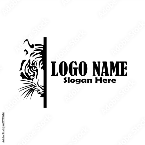 Tiger logo template. Abstract logotype for business company - vector