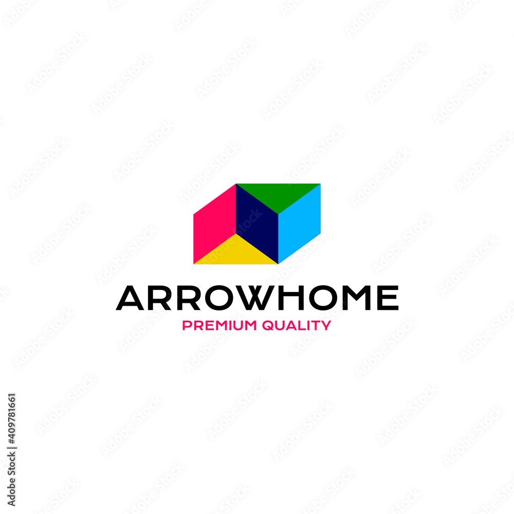 Arrow Home full color logo design