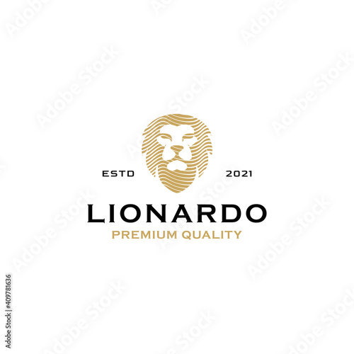 Lion line hipster logo design