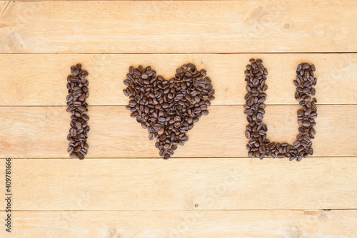 coffee bean sort to Love coffee word