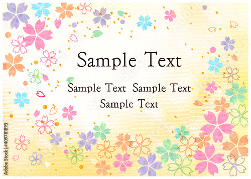 桜_水彩_パステル背景