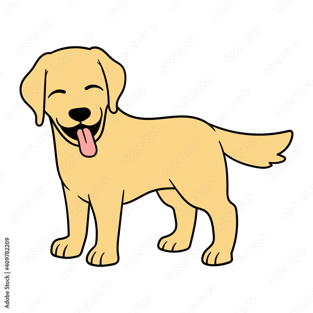 Vector Golden Labrador Retriever Illustration Vector Golden Labrador Retriever Illustration