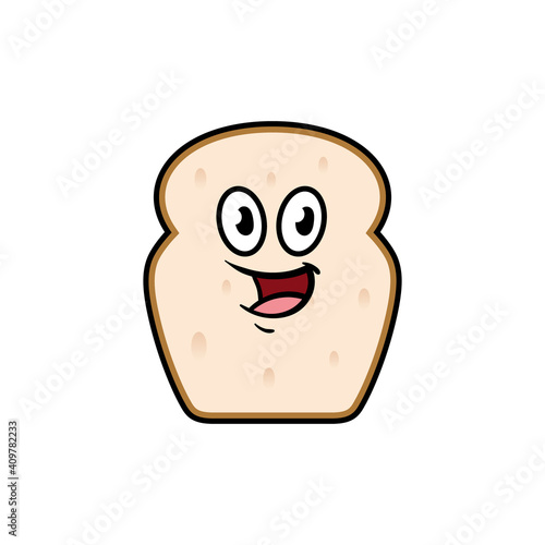 Vector Piece of Bread Cartoon Character