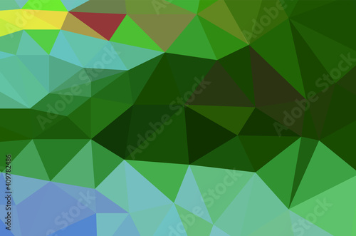 Fototapeta Naklejka Na Ścianę i Meble -  Abstract green vivid wallpaper mosaic background. Geometric triangle