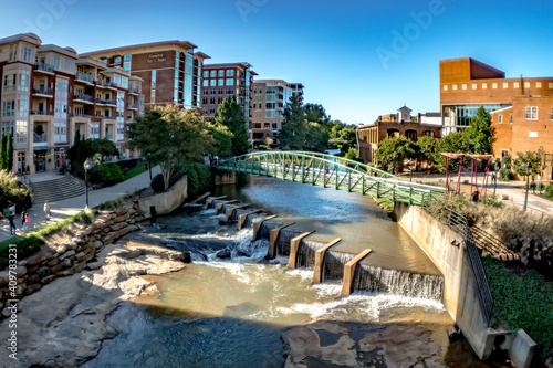greenville south carolina on reedy river in downtown photo