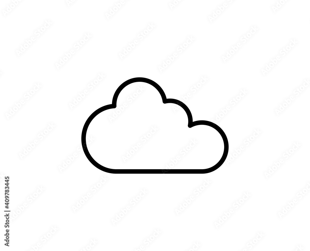 Cloud line icon. Vector symbol in trendy flat style on white background. Cloud sing for design. Cloud line icon. Vector symbol in trendy flat style on white background. Cloud sing for design.