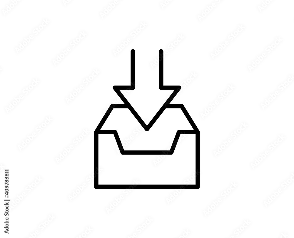 Download line icon. Vector symbol in trendy flat style on white background. Download sing for design Download line icon. Vector symbol in trendy flat style on white background. Download sing for design
